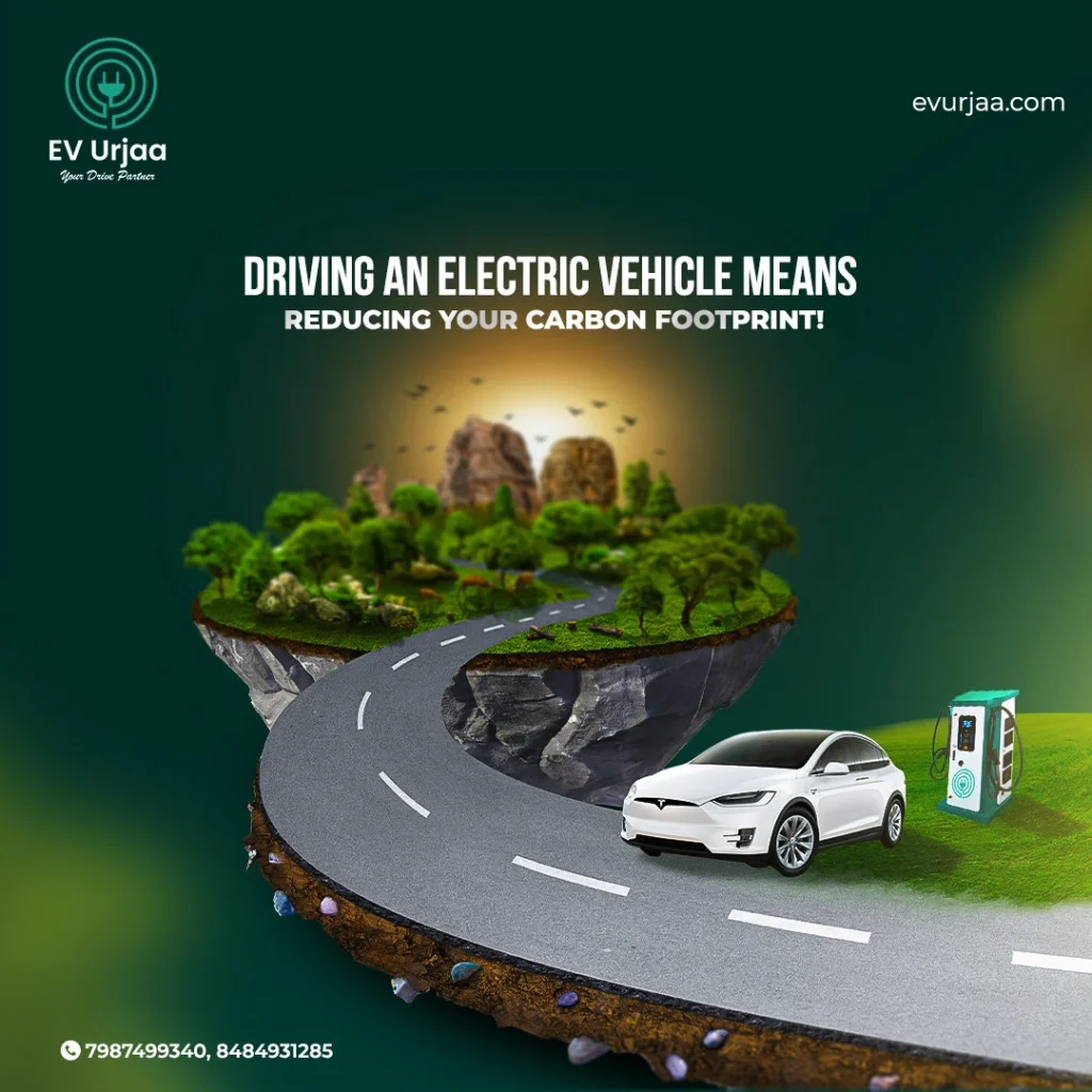 Carbon footprint EV Instagram post for EV Urjaa client of 4k media marketing | Digital marketing company in Indore