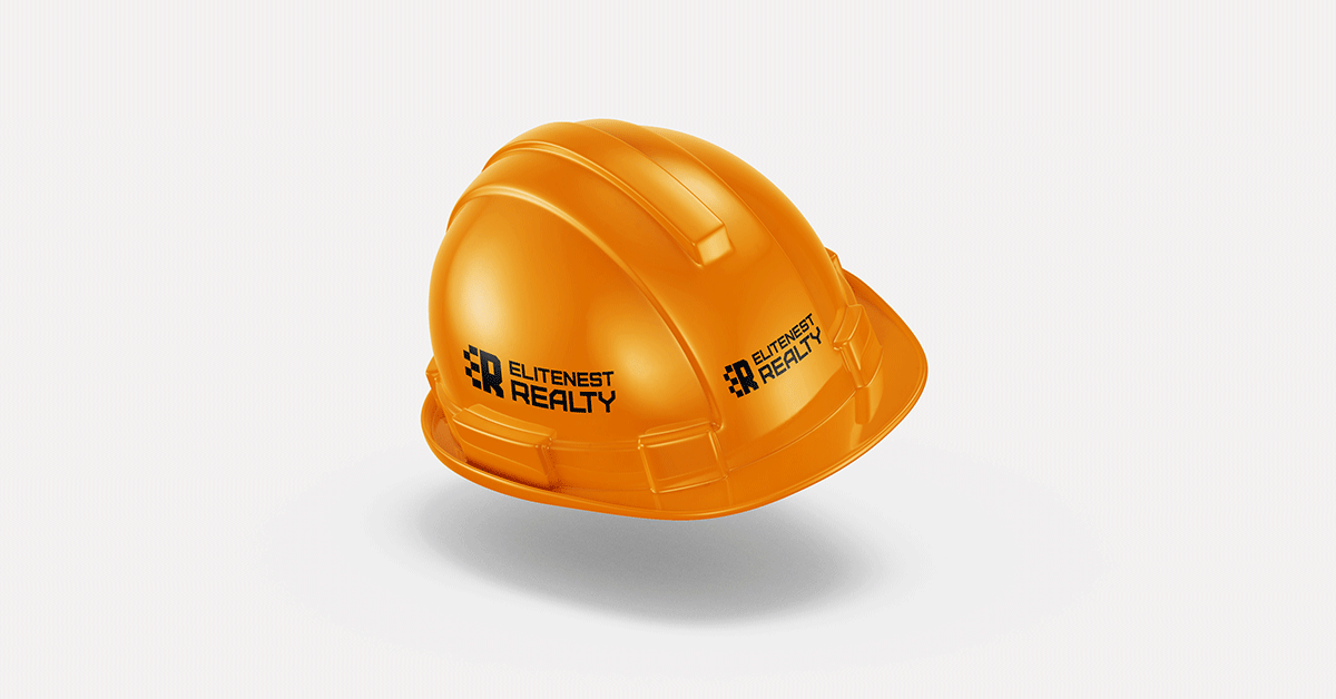 Elitenest Reality logo construction cap mockup created by 4K Media Marketing – Digital Marketing Company in Indore